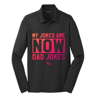 Funny First Time Dad Funny Gift New Father Dad Jokes Gift Silk Touch Performance Long Sleeve Polo