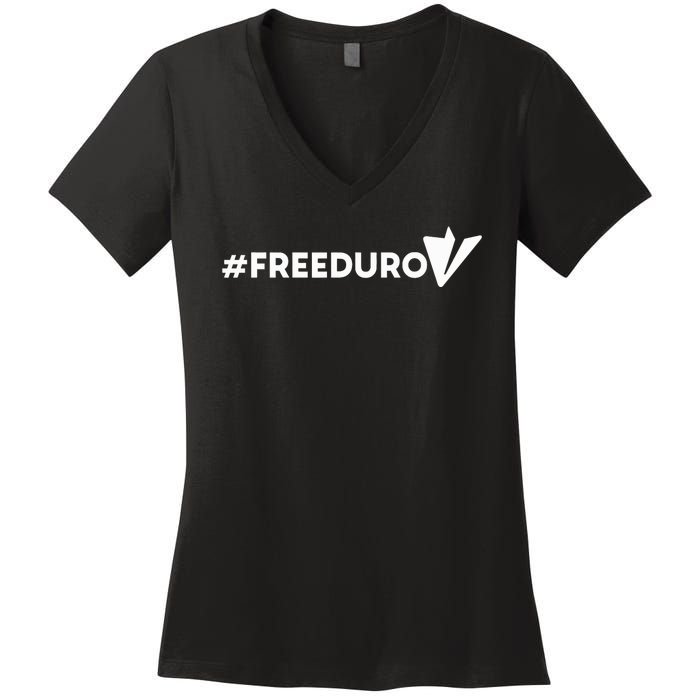 Freedurov Freepavel Telegram Founder Pavel Durov Women's V-Neck T-Shirt