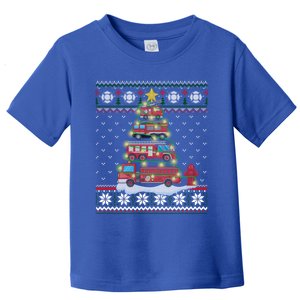 Firefighter Fire Truck Christmas Tree Xmas Gift Ugly Sweater Gift Toddler T-Shirt