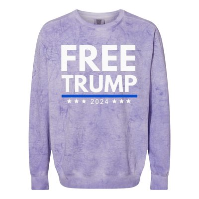 freetrump Free Trump Trump is innocent Free Trump 2024 Colorblast Crewneck Sweatshirt