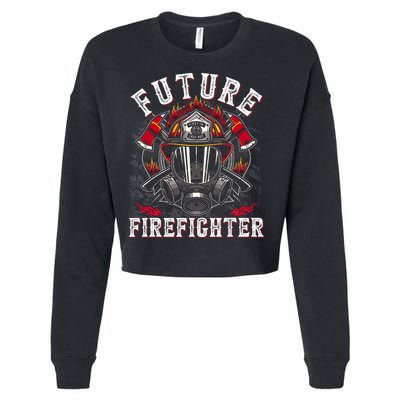 Future Firefighter Thin Red Line Firefighting Cropped Pullover Crew