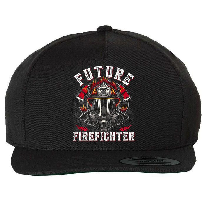 Future Firefighter Thin Red Line Firefighting Wool Snapback Cap