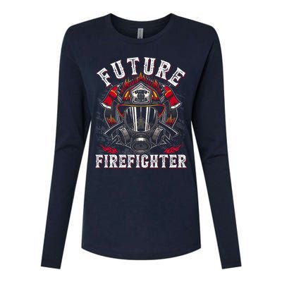 Future Firefighter Thin Red Line Firefighting Womens Cotton Relaxed Long Sleeve T-Shirt