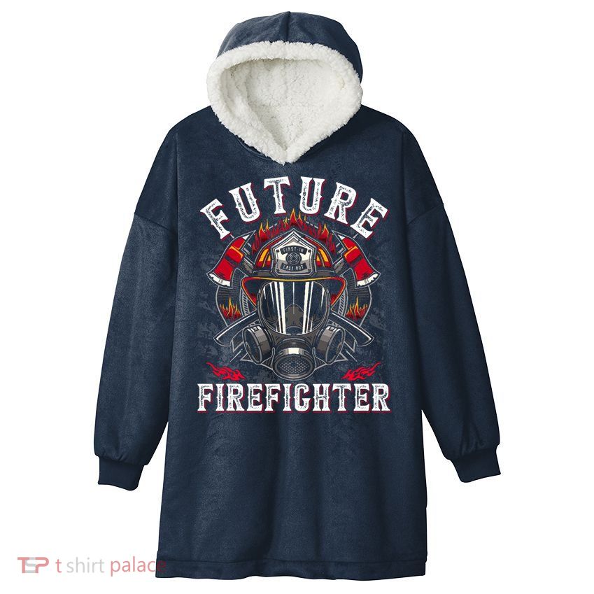 Future Firefighter Thin Red Line Firefighting Hooded Wearable Blanket