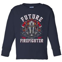 Future Firefighter Thin Red Line Firefighting Toddler Long Sleeve Shirt