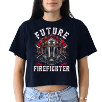 Future Firefighter Thin Red Line Firefighting Crop Top