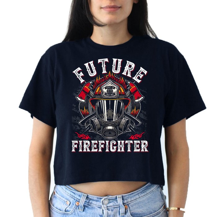 Future Firefighter Thin Red Line Firefighting Crop Top