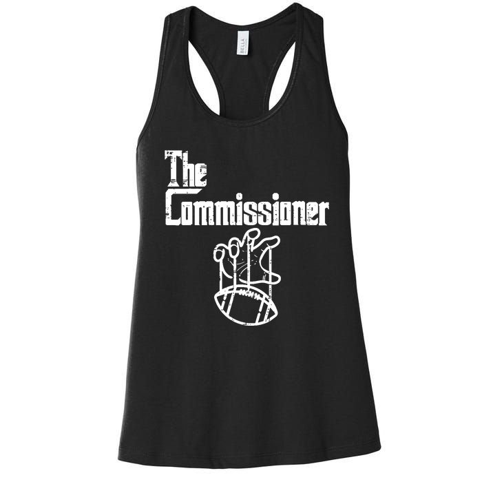 Fantasy Football The Commissioner Funny Women's Racerback Tank