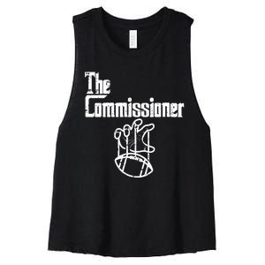 Fantasy Football The Commissioner Funny Women's Racerback Cropped Tank