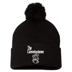 Fantasy Football The Commissioner Funny Pom Pom 12in Knit Beanie