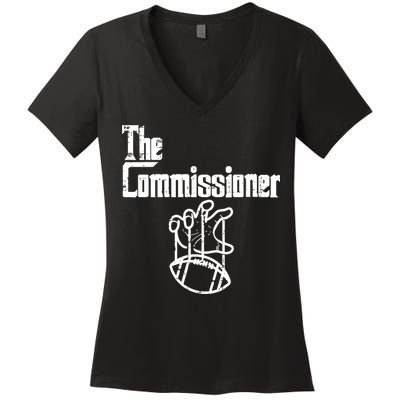 Fantasy Football The Commissioner Funny Women's V-Neck T-Shirt