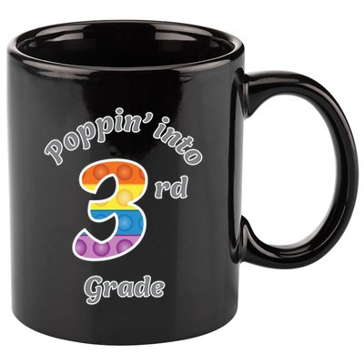 Funny Fidget Toy Poppin Into 3rd Grade Poppin Gift 11oz C Handle Ceramic Mug