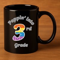 Funny Fidget Toy Poppin Into 3rd Grade Poppin Gift 11oz C Handle Ceramic Mug