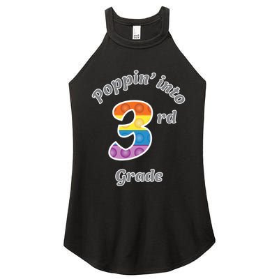 Funny Fidget Toy Poppin Into 3rd Grade Poppin Gift Women's Perfect Tri Rocker Tank