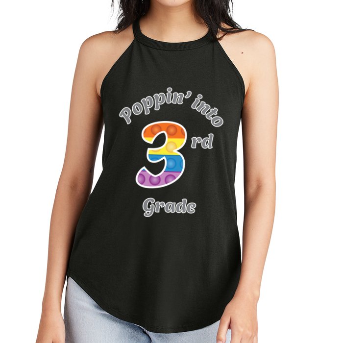 Funny Fidget Toy Poppin Into 3rd Grade Poppin Gift Women's Perfect Tri Rocker Tank