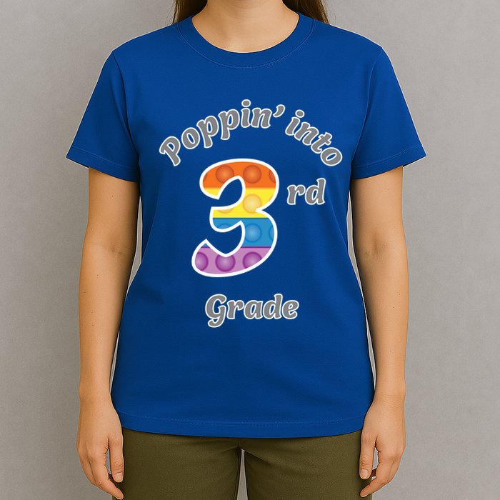 Funny Fidget Toy Poppin Into 3rd Grade Poppin Gift T-Shirt