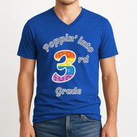 Funny Fidget Toy Poppin Into 3rd Grade Poppin Gift V-Neck T-Shirt