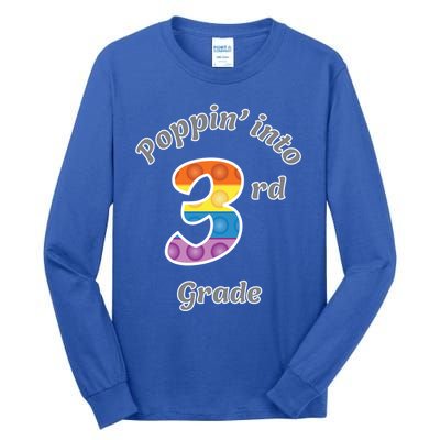 Funny Fidget Toy Poppin Into 3rd Grade Poppin Gift Tall Long Sleeve T-Shirt