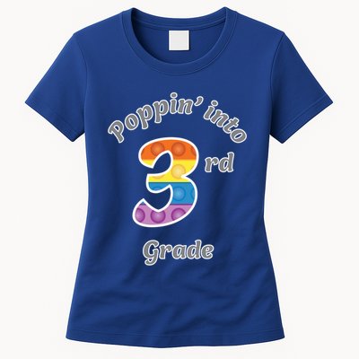 Funny Fidget Toy Poppin Into 3rd Grade Poppin Gift Womens T-Shirt