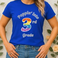 Funny Fidget Toy Poppin Into 3rd Grade Poppin Gift Womens T-Shirt