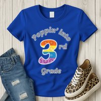 Funny Fidget Toy Poppin Into 3rd Grade Poppin Gift Womens T-Shirt
