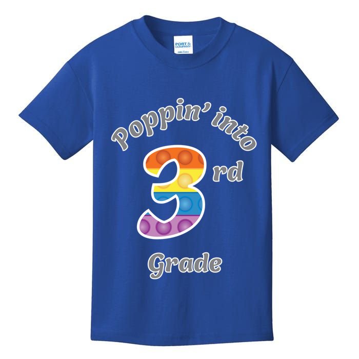 Funny Fidget Toy Poppin Into 3rd Grade Poppin Gift Kids T-Shirt