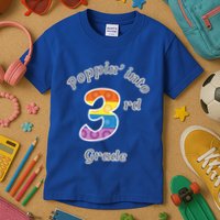 Funny Fidget Toy Poppin Into 3rd Grade Poppin Gift Kids T-Shirt