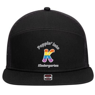 Funny Fidget Toy Poppin Into Kindergarten Grade Poppin Gift 7 Panel Mesh Trucker Snapback Hat