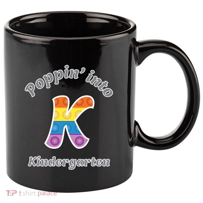 Funny Fidget Toy Poppin Into Kindergarten Grade Poppin Gift 11oz C Handle Ceramic Mug
