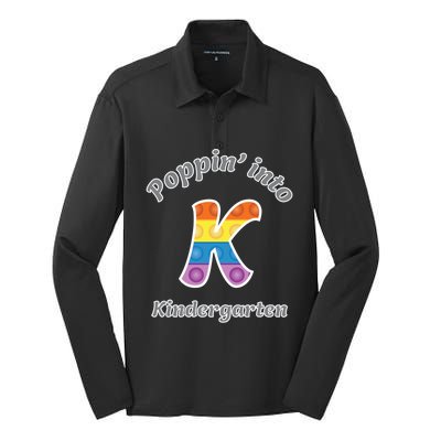 Funny Fidget Toy Poppin Into Kindergarten Grade Poppin Gift Silk Touch Performance Long Sleeve Polo