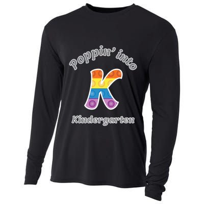 Funny Fidget Toy Poppin Into Kindergarten Grade Poppin Gift Cooling Performance Long Sleeve Crew