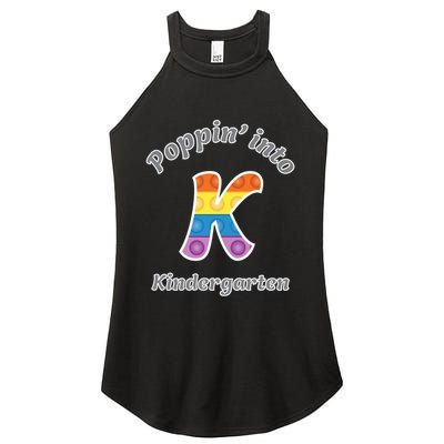 Funny Fidget Toy Poppin Into Kindergarten Grade Poppin Gift Women's Perfect Tri Rocker Tank