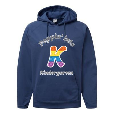 Funny Fidget Toy Poppin Into Kindergarten Grade Poppin Gift Performance Fleece Hoodie