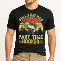 Fishing Full Time Dad Part Time Hooker Funny Bass Dad Cooling Performance Crew T-Shirt