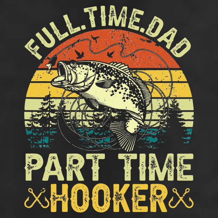 Fishing Full Time Dad Part Time Hooker Funny Bass Dad Golf Towel
