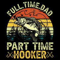 Fishing Full Time Dad Part Time Hooker Funny Bass Dad Wool Snapback Cap