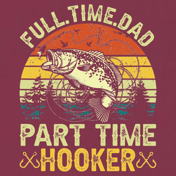 Fishing Full Time Dad Part Time Hooker Funny Bass Dad 16oz Travel Tumbler