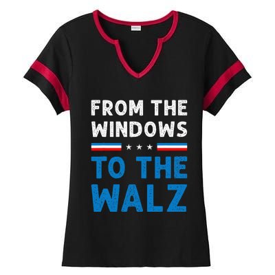 Funny From The Window To The Walz Kamala Harris Tim Walz Ladies Halftime Notch Neck Tee