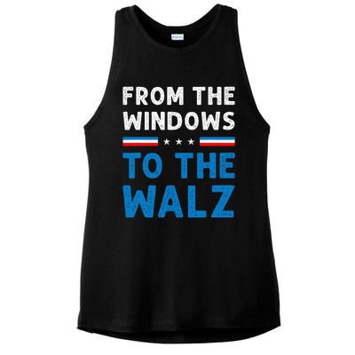 Funny From The Window To The Walz Kamala Harris Tim Walz Ladies PosiCharge Tri-Blend Wicking Tank