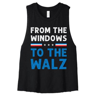 Funny From The Window To The Walz Kamala Harris Tim Walz Women's Racerback Cropped Tank