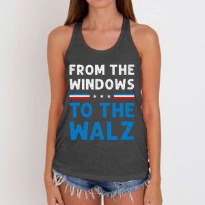 Funny From The Window To The Walz Kamala Harris Tim Walz Women's Knotted Racerback Tank