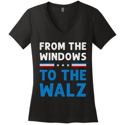 Funny From The Window To The Walz Kamala Harris Tim Walz Women's V-Neck T-Shirt