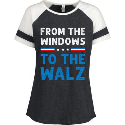 Funny From The Window To The Walz Kamala Harris Tim Walz Enza Ladies Jersey Colorblock Tee