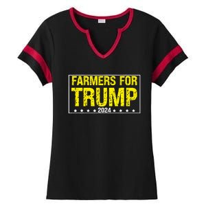 Farmers For Trump 2024 Ladies Halftime Notch Neck Tee