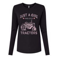 Funny Farmer Tractor Lover Just A Girl Who Loves Tractors Womens Cotton Relaxed Long Sleeve T-Shirt