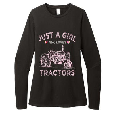 Funny Farmer Tractor Lover Just A Girl Who Loves Tractors Womens CVC Long Sleeve Shirt