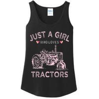 Funny Farmer Tractor Lover Just A Girl Who Loves Tractors Ladies Essential Tank