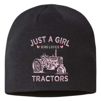 Funny Farmer Tractor Lover Just A Girl Who Loves Tractors Sustainable Beanie