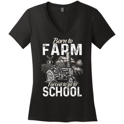 Funny Farmer Tractor Tractor Lover Rancher Women's V-Neck T-Shirt