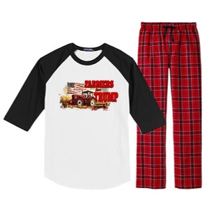 Farmers For Trump Farming American Flag Donald Trump Cool Gift Raglan Sleeve Pajama Set